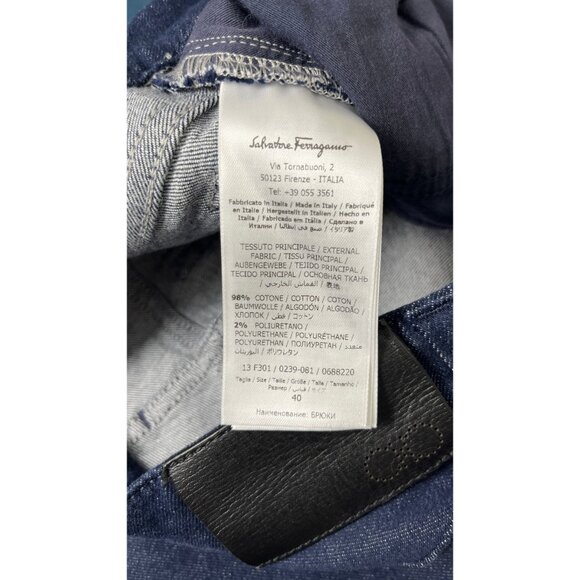 SALVATORE FERRAGAMO DARK NAVY CROPPED DENIM JEANS 28 - Picture 9 of 9
